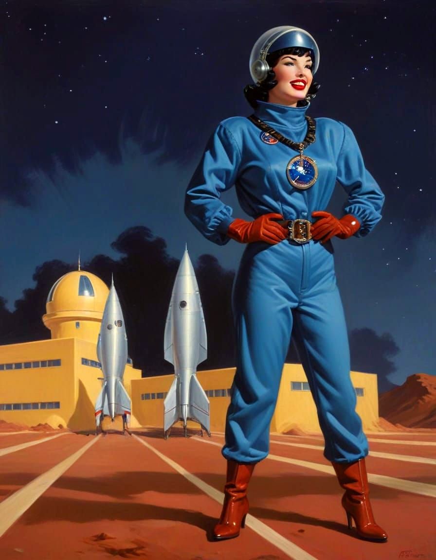 Vintage Pin-Up Space Cadet Goddess