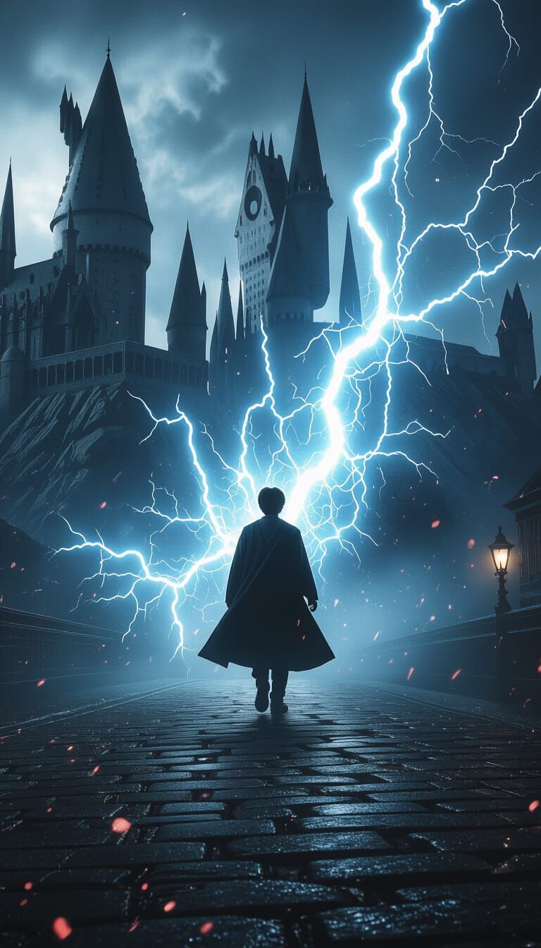 Harry Potter in Dark Cinematic Film Still