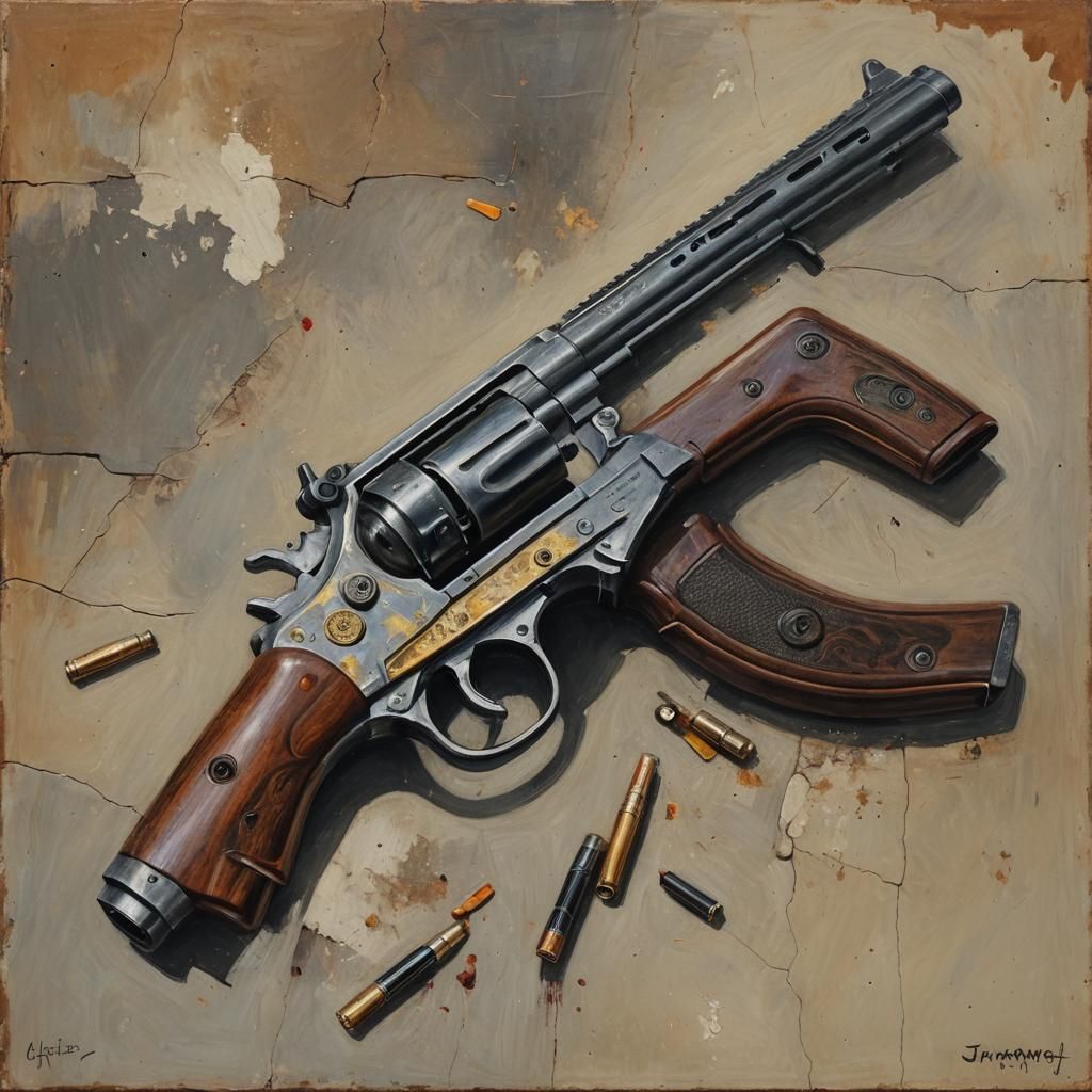 Gun as Realistic Oil Painting