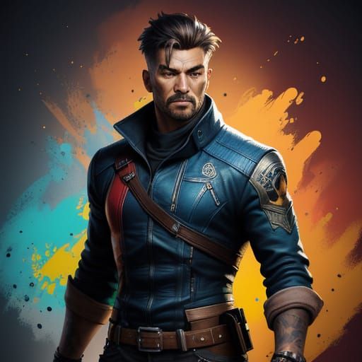 Surreal Digital Painting with Vibrant Colors and Intense Lig...