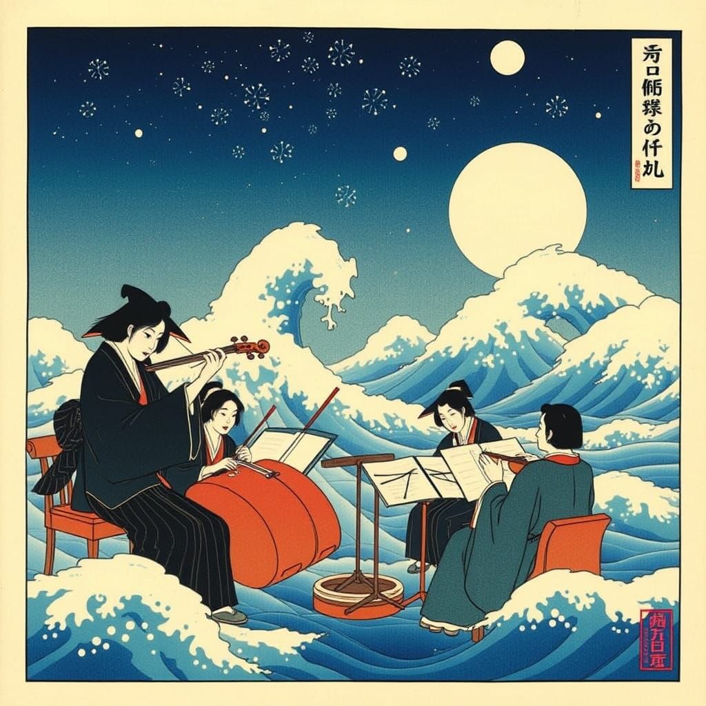 Ethereal Ukiyo-e Orchestra in Eldritch Harmony