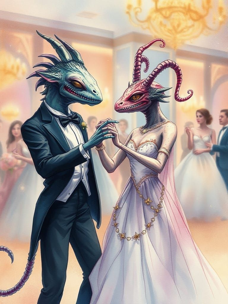 Monsters in tuxedos and dresses