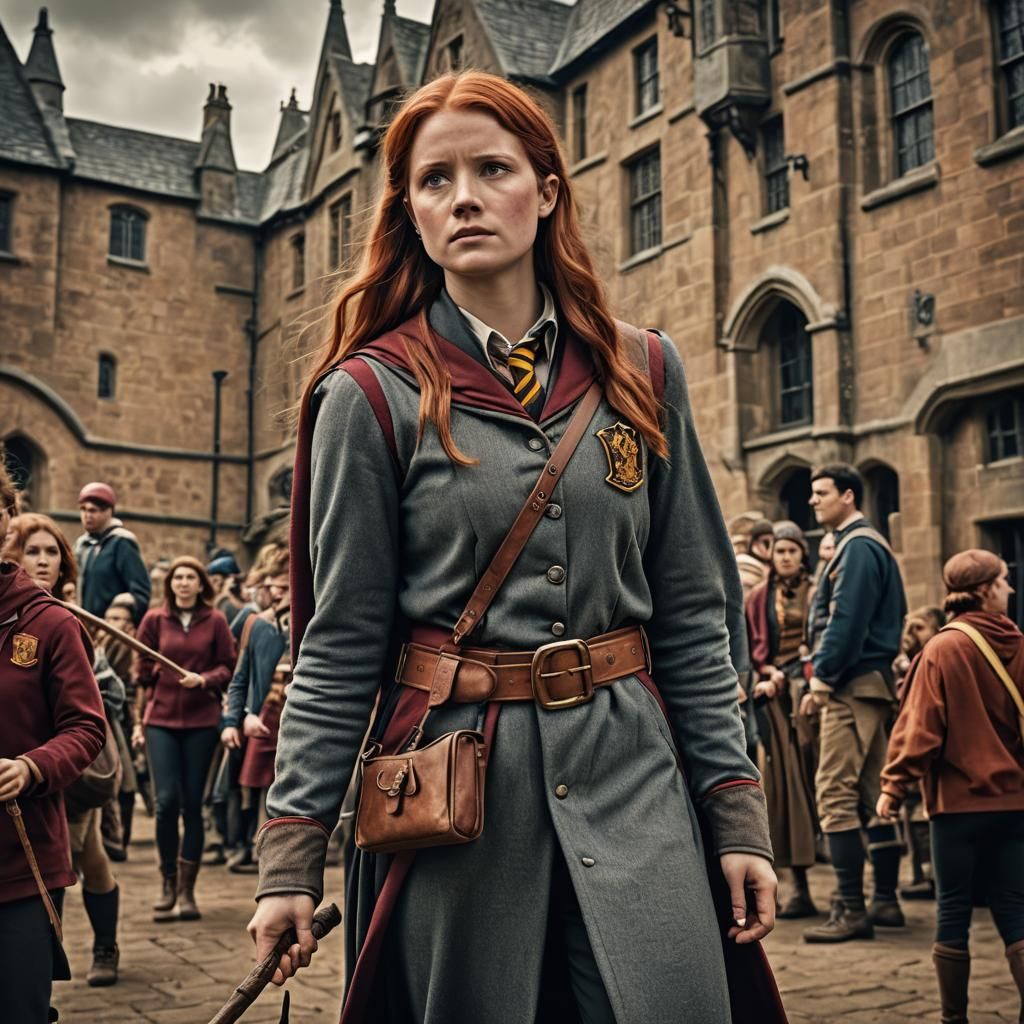 Ginny Weasley in Quidditch Uniform: Hyperrealistic Detail