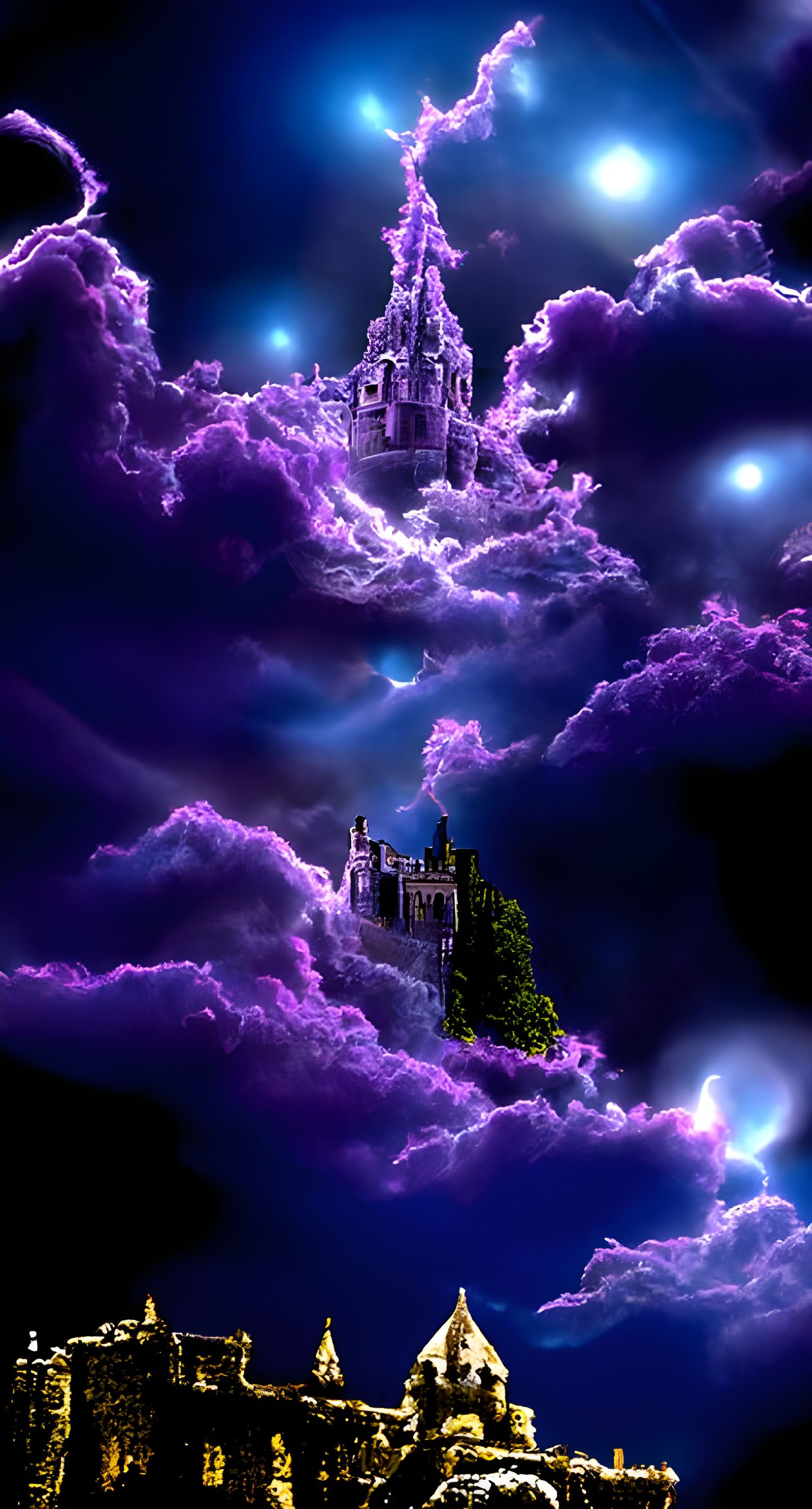 Mystical Castle Manor in a Fantasy Landscape
