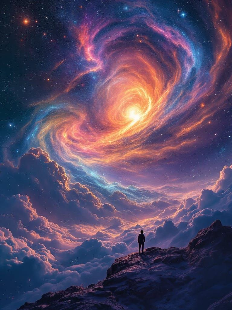 Cosmic Vista: Galaxies and Nebulae in Dreamlike Sky