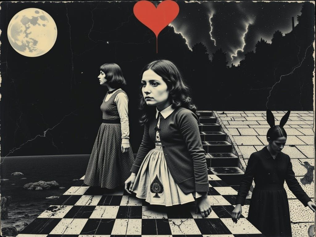 Queen of Hearts in Escher-Klimt Pop Art