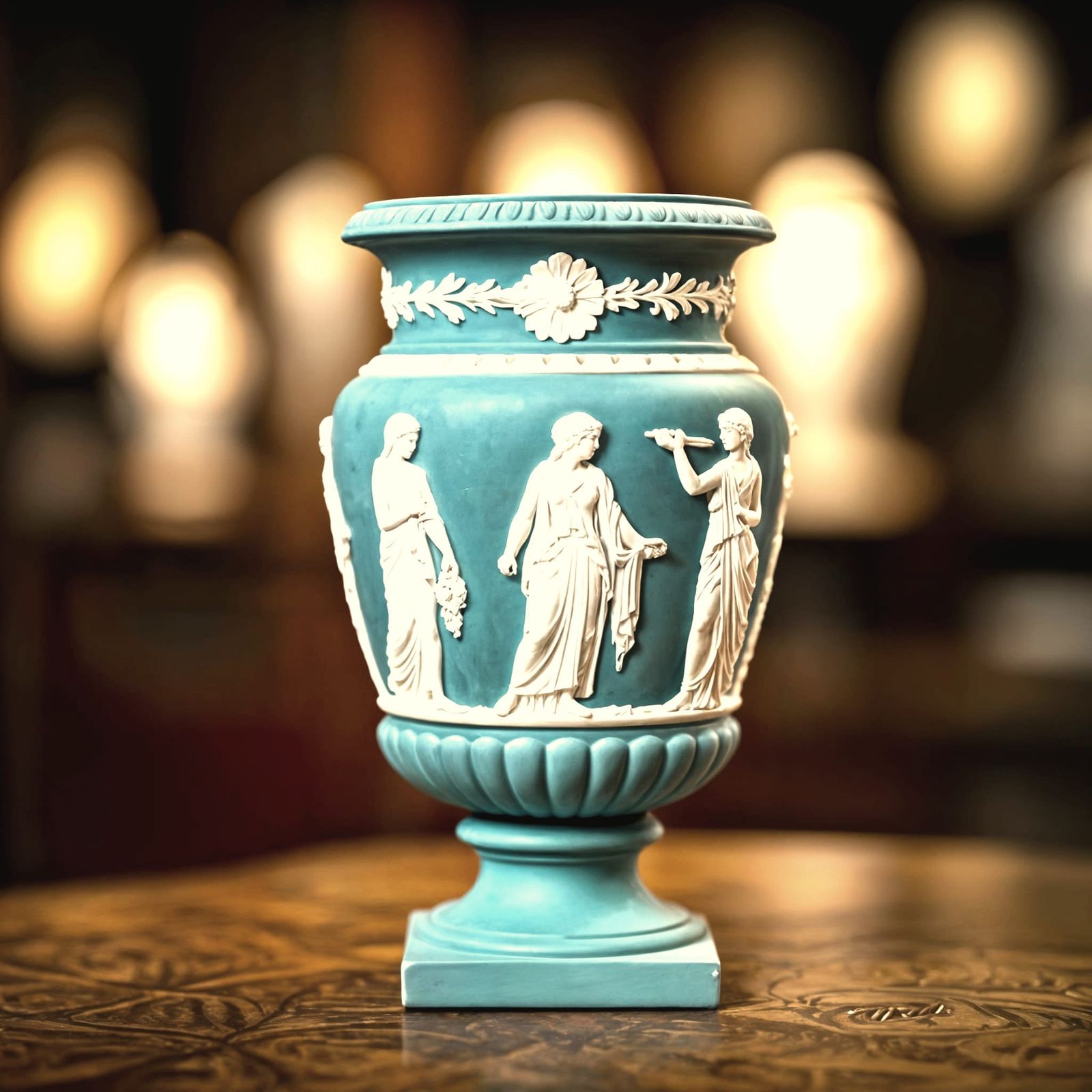 Exquisite Grecian Urn in Wedgewood Jasperware Style