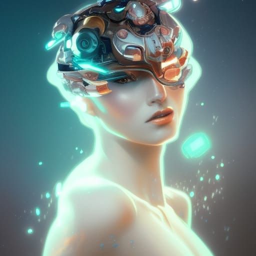 Machine Goddess Portrait in Hyperdetailed Style