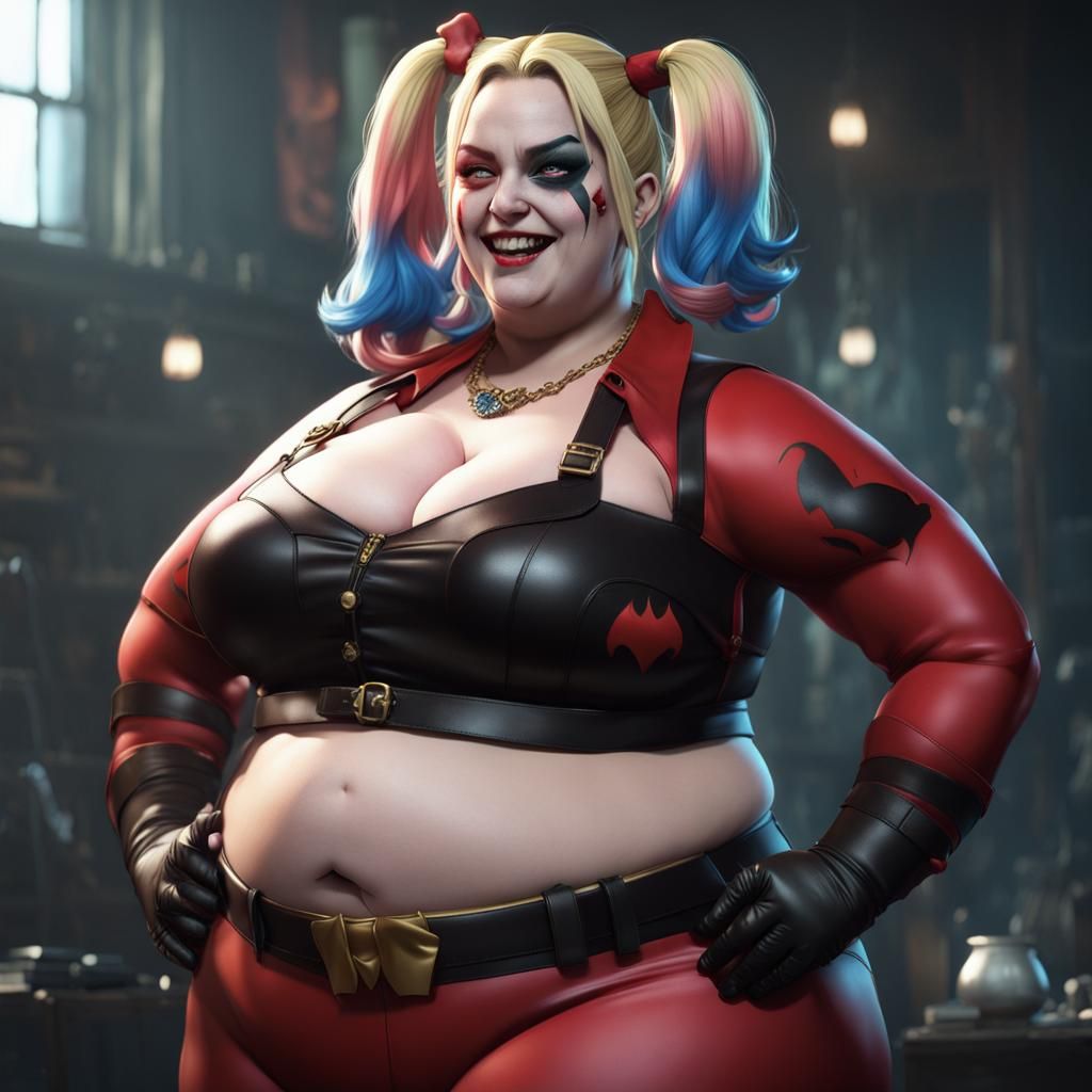 Curvy Harley Quinn: 3D Anime Art