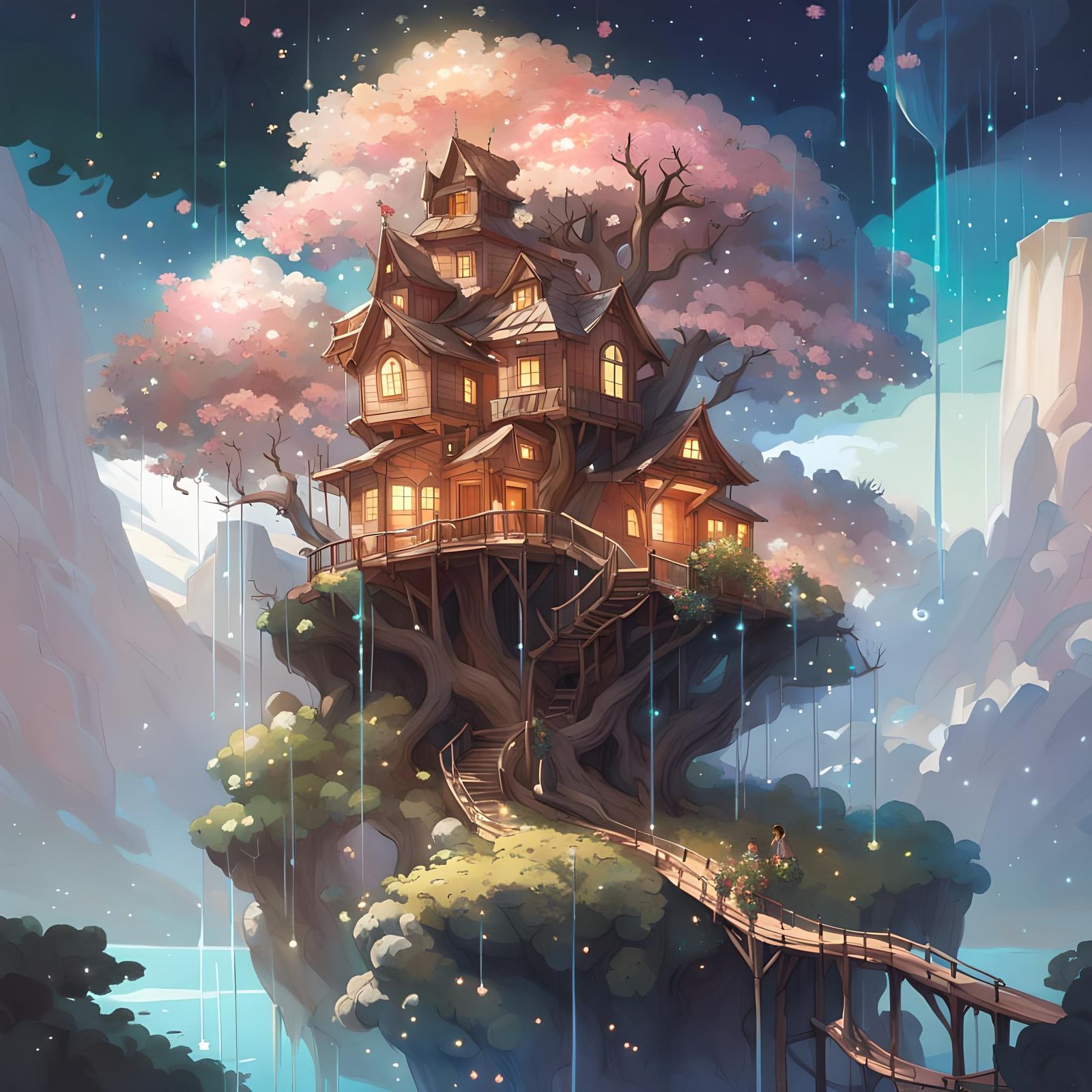Crystal Castle Treehouse on Floating Island
