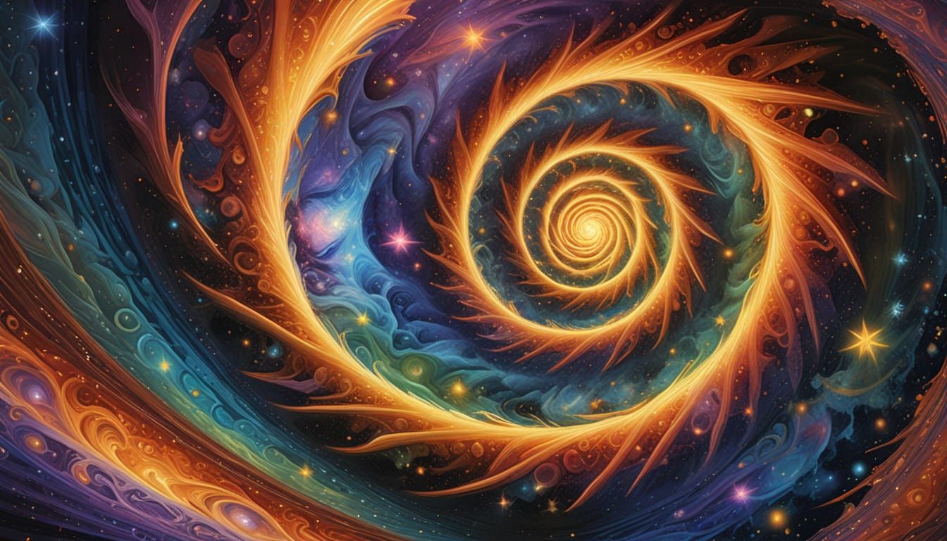 Vibrant Celestial Whirlpool in Cosmic Art