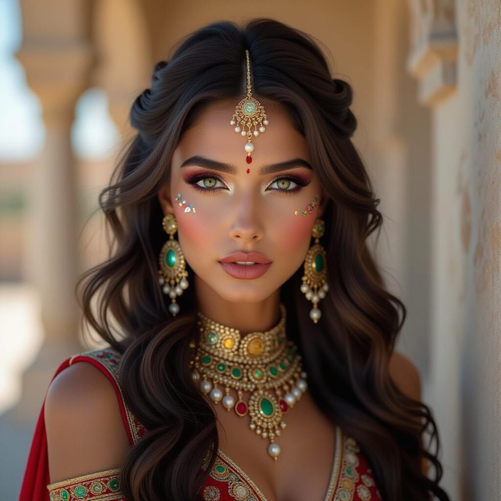 Dramatic Portrait of Woman with Face Paint