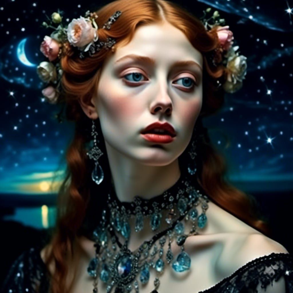 Woman in Glass Dress, Classic Fine Art Portrait