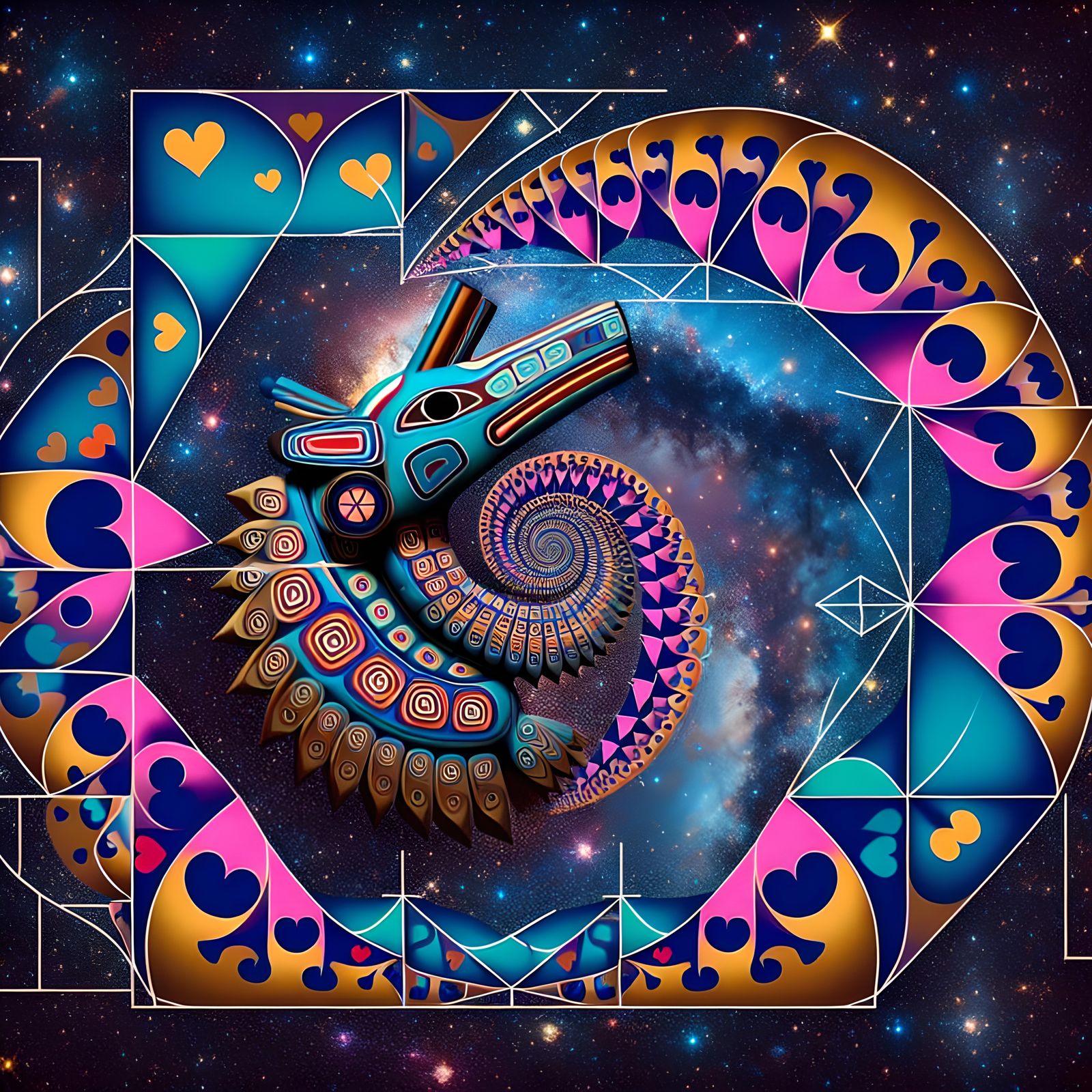 Blue Star Fibonacci Coyote