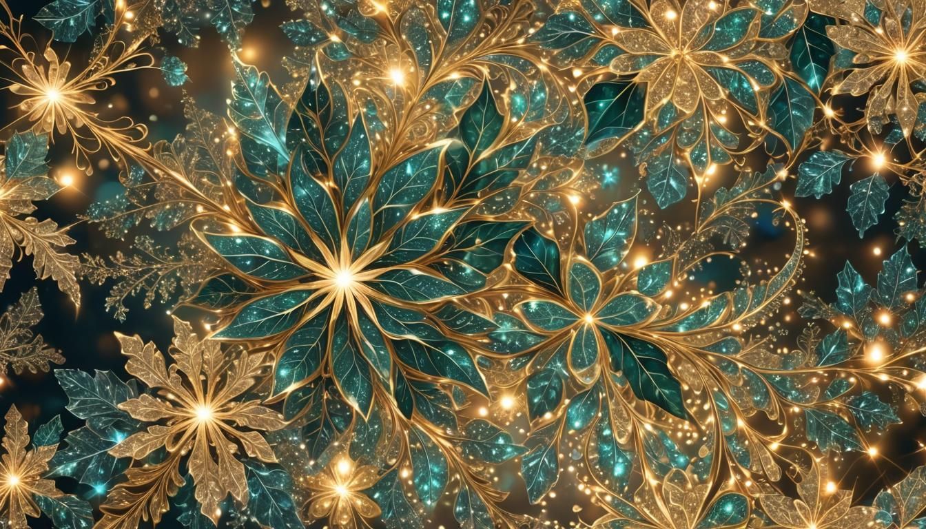 Fractals of Christmas Magic in Vibrant, Swirling Colors