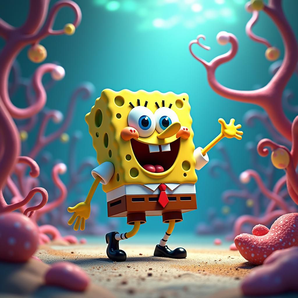 SpongeBob Pop Art Splash Screen in 8K