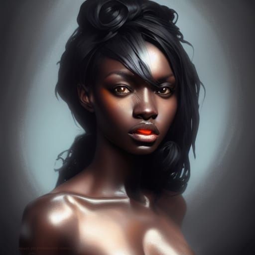 Ebony Creature Portrait in Volumetric Lighting