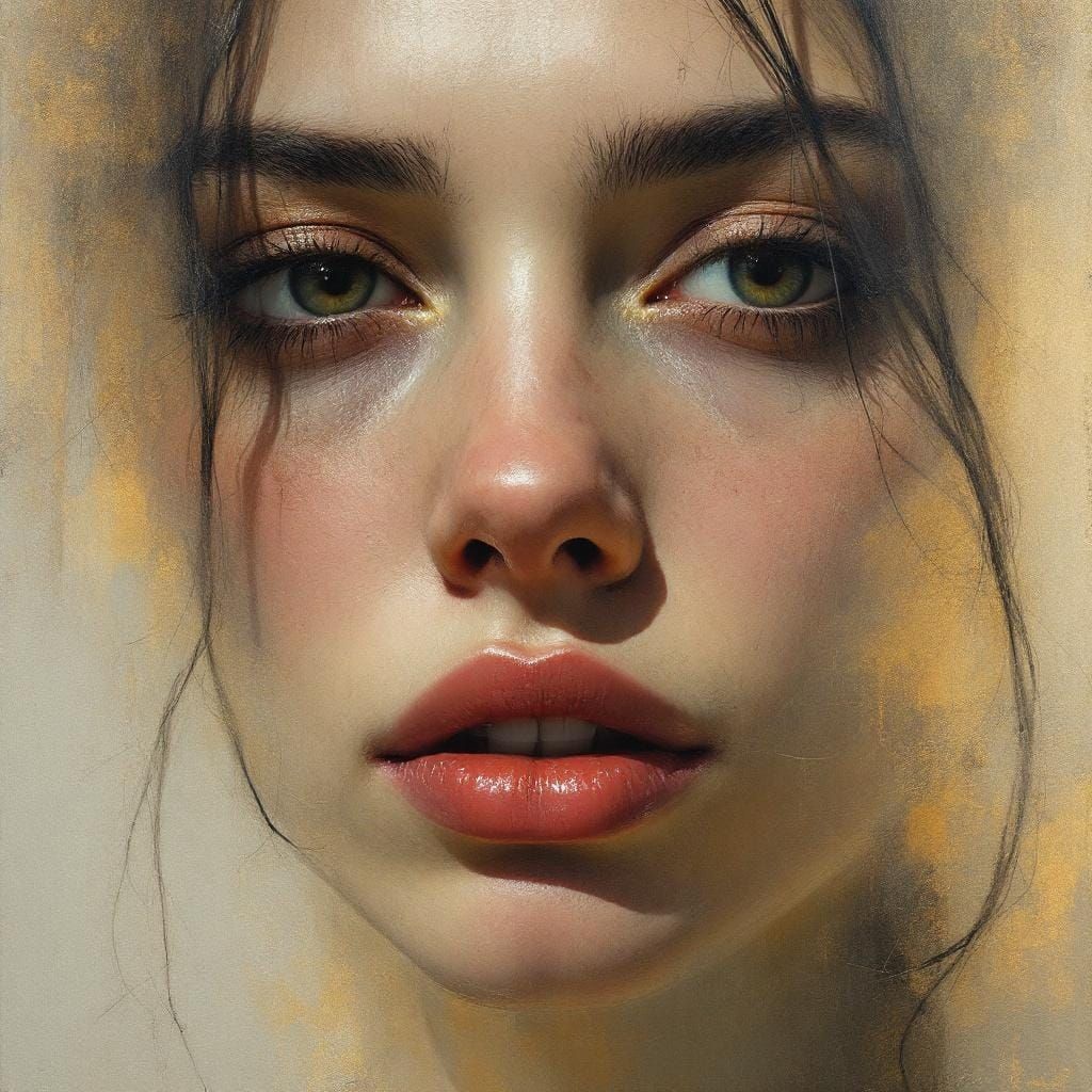 Contemplative Charcoal Portrait in Expressive Style