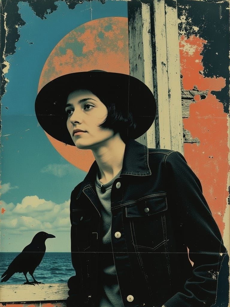 Woman Contemplating through Autochrome Glass