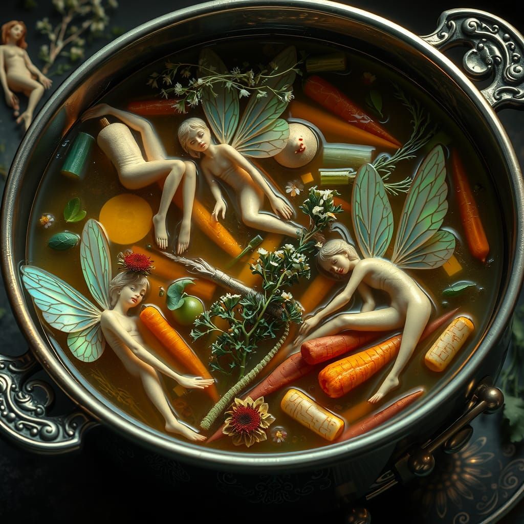 Enchanted Fairy Consommé in Dark Fantasy Style