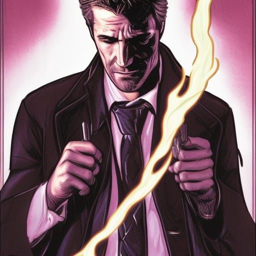 John Constantine and Gabriel: Comic Book Art
