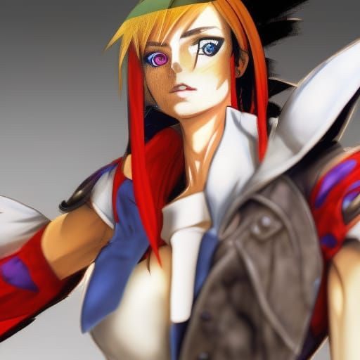 Christa Envall as Anime Character in Ink Drawing