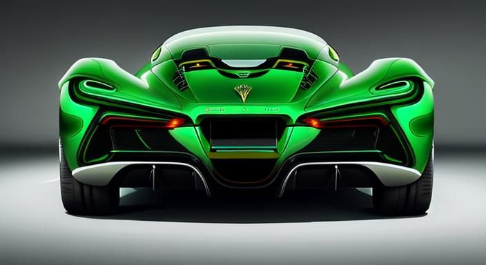 Futuristic Supercar in Art Deco Nouveau Style