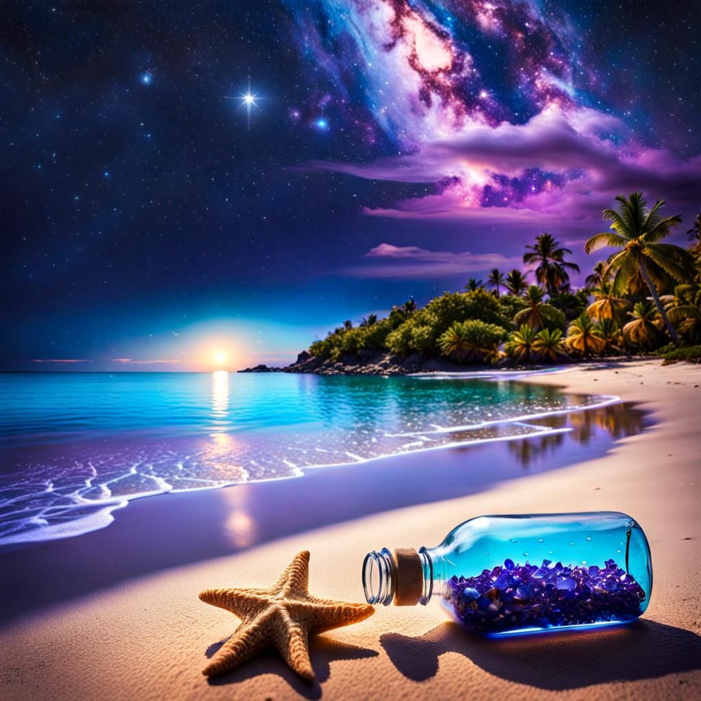 Stars in a Bottle on a Paradise Island