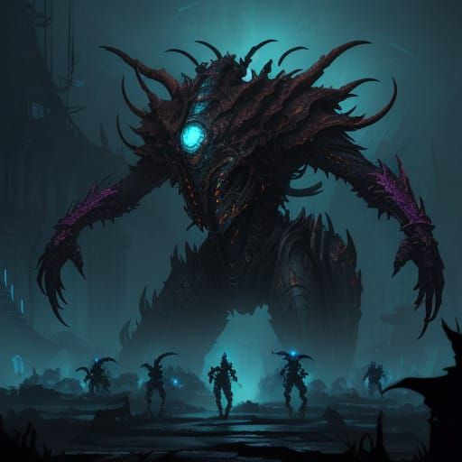 Kerrigan in a Gritty, Industrial Sci-Fi Temple