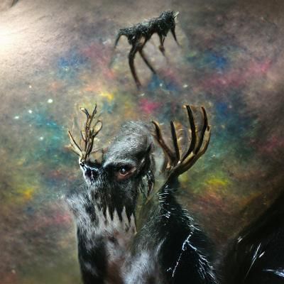 Detailed Painting of a Mythical Wendigo