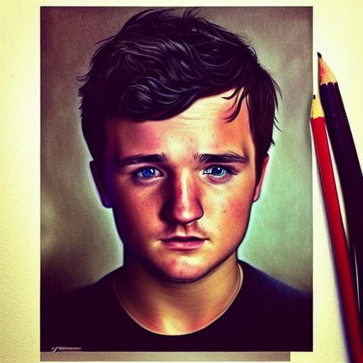 Josh Hutcherson, realistic portrait