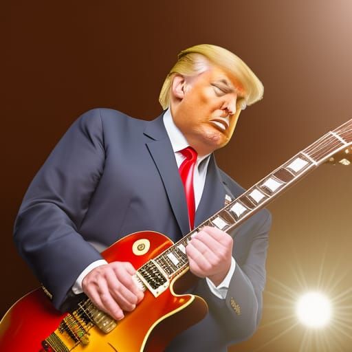 Donald Trump Playing Guitar, Professional Photography
