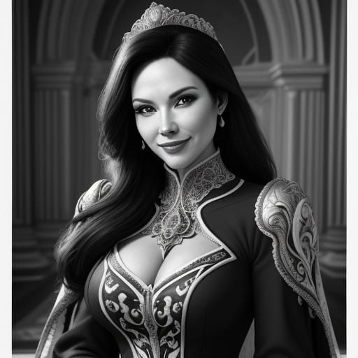 Elegant Woman in Monochrome Splendor