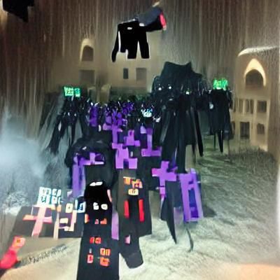 Enderman in Minecraft Hellscape