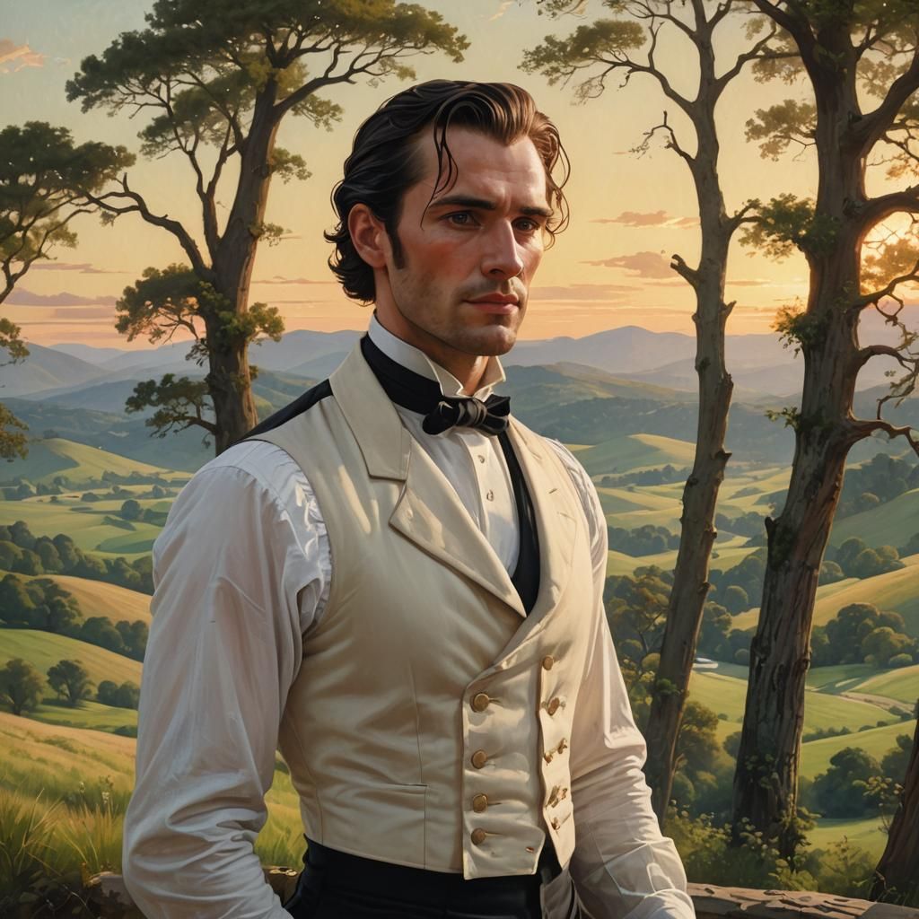 1820s Portrait of Luther Alexander in Oil Painting Style