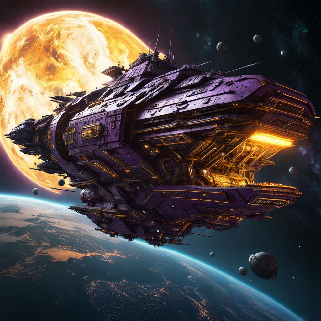 Rocinante Warship from The Expanse in Dark Fantasy Style