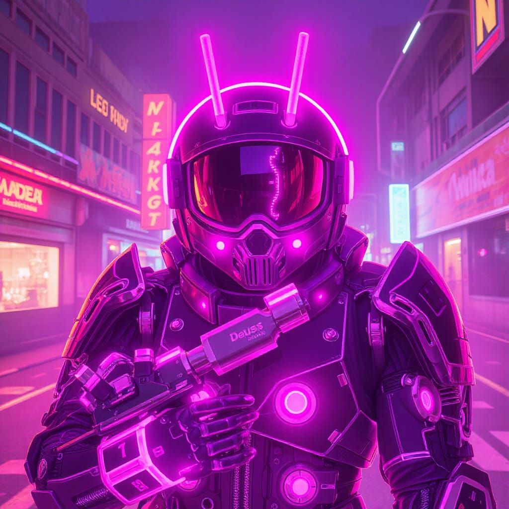 Synthwave Neon Retro Deus Ex Machina
