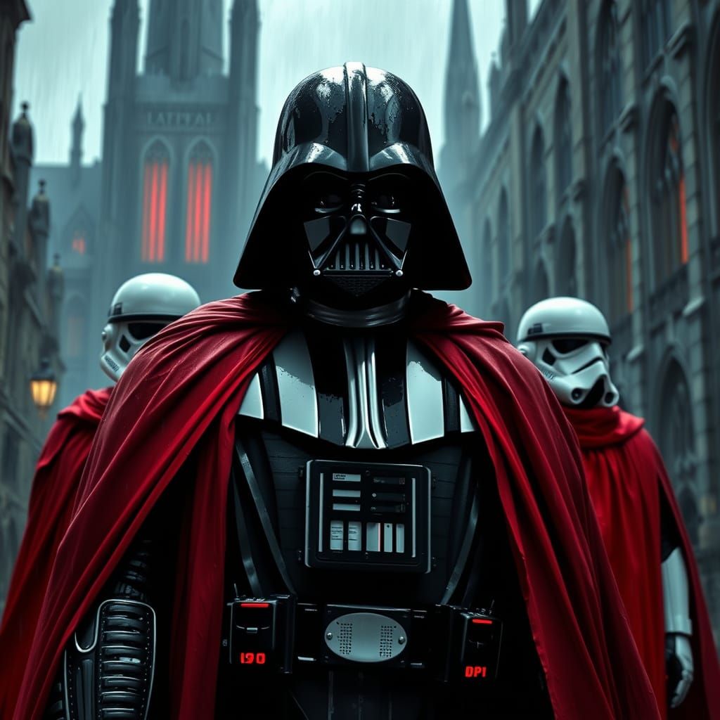 Dark Lord of the Sith in Gotham City Rain
