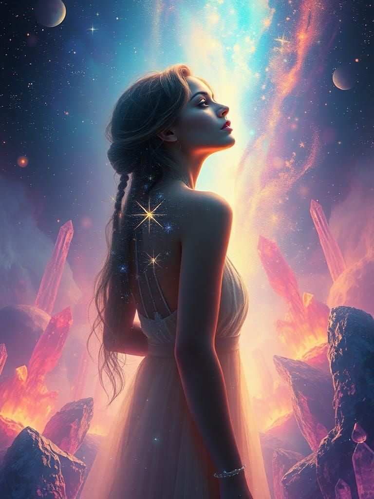 Ethereal Woman at Enchanted Kingdom Threshold