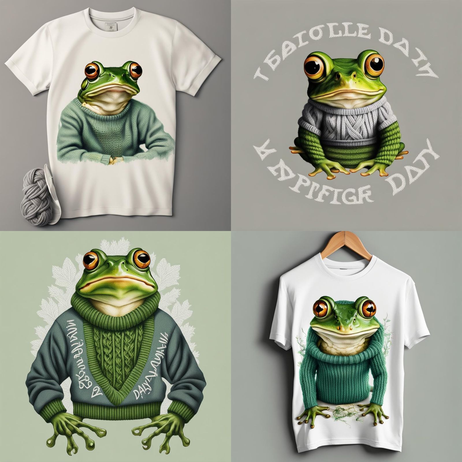 Frog Knits Sweater: Double Exposure T-Shirt Art