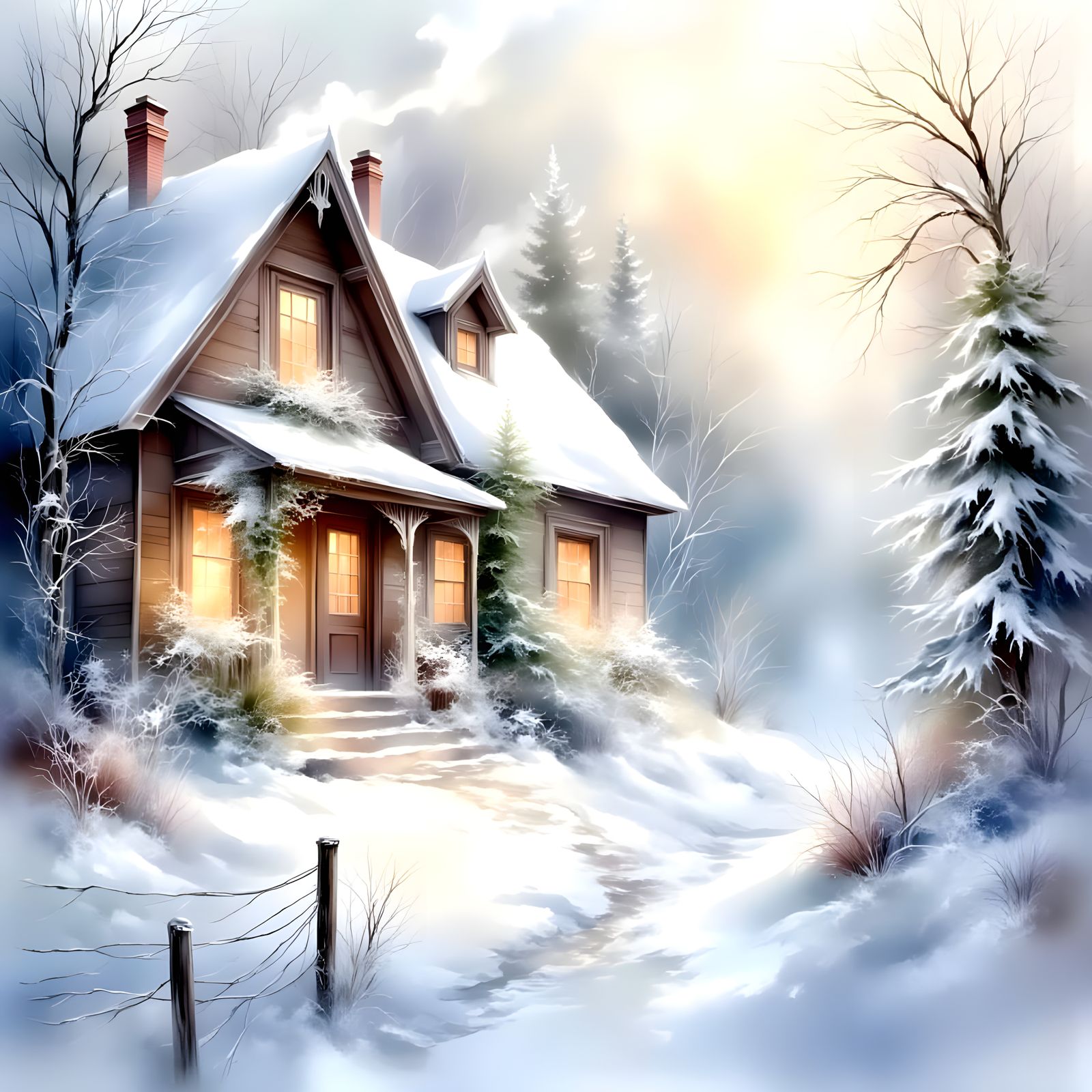 Serene Winter Wonderland in Soft Light