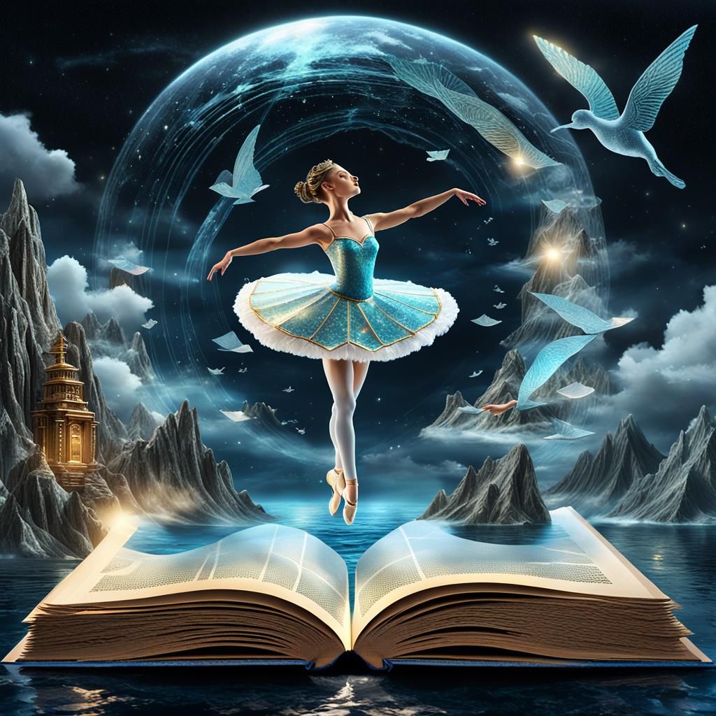 Graceful Ballerina Emerges in 3D Holographic Fantasy