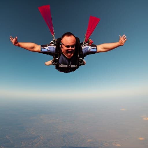 Fat man Skydiving