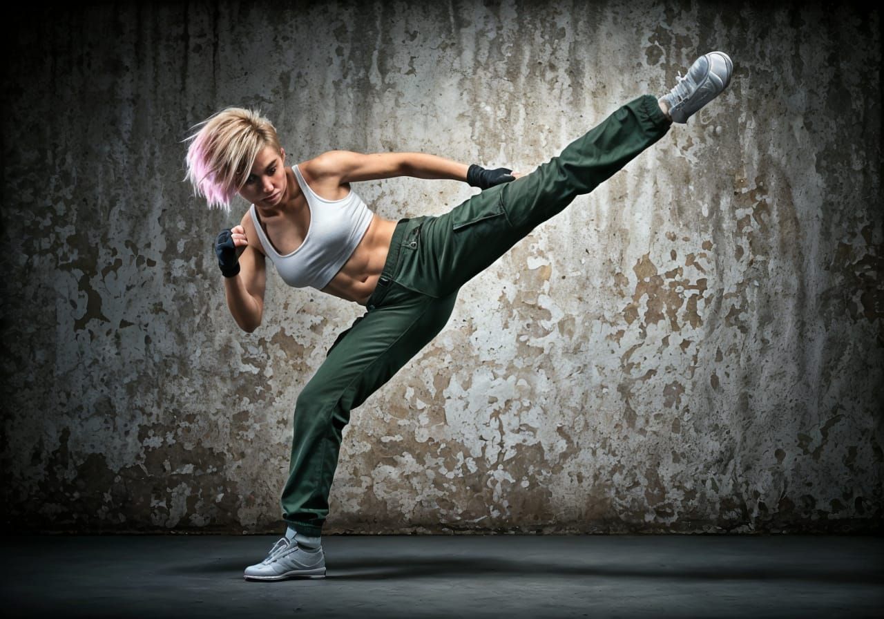 Capoeira Kick Action Comic Style