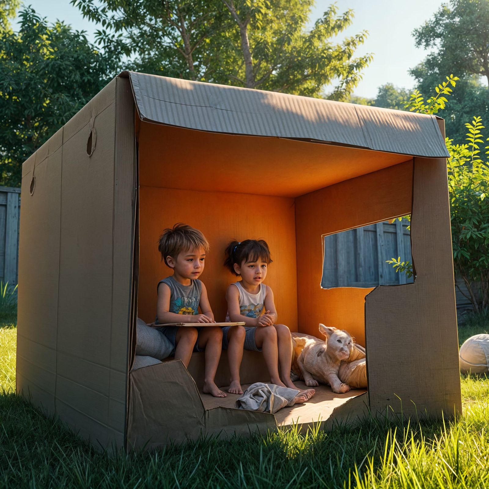 Children's Cardboard Fort: 3D Render Artstation