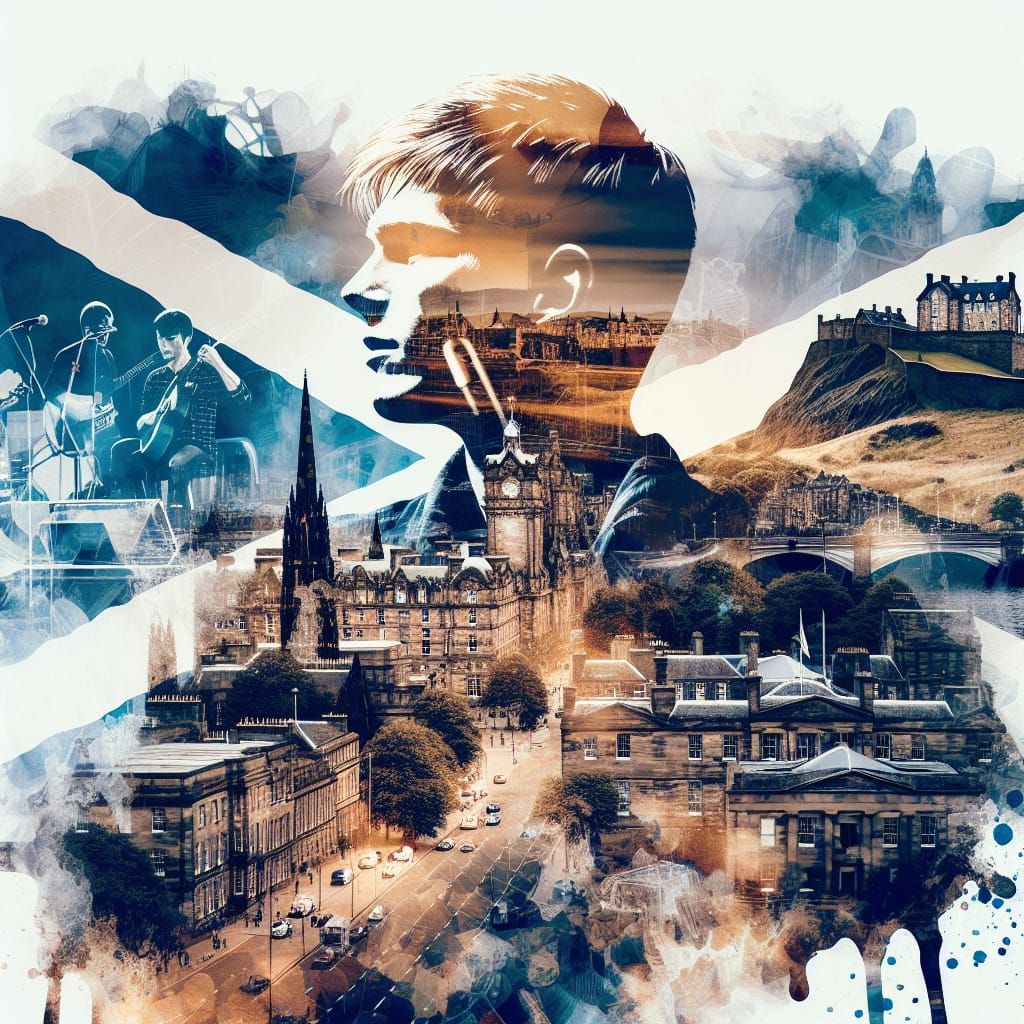 Edinburgh Castle Double Exposure Music Art