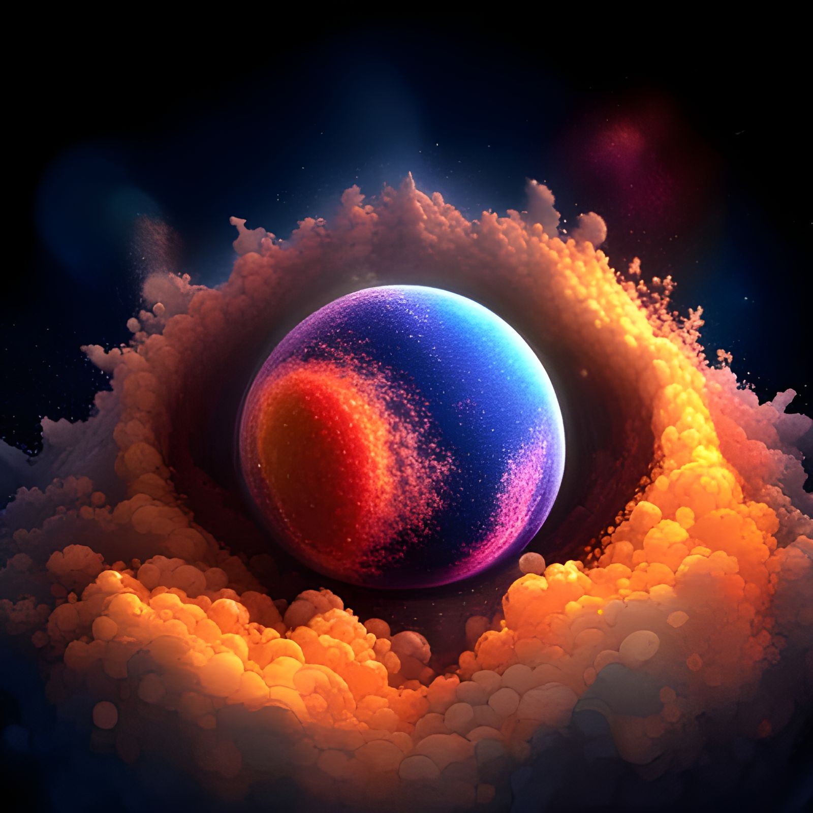 Glitter Lava Eruptions on Chibi Globe