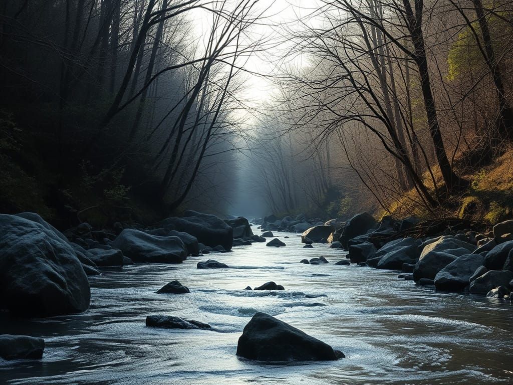 Ardent River in Retro Fluxus Style