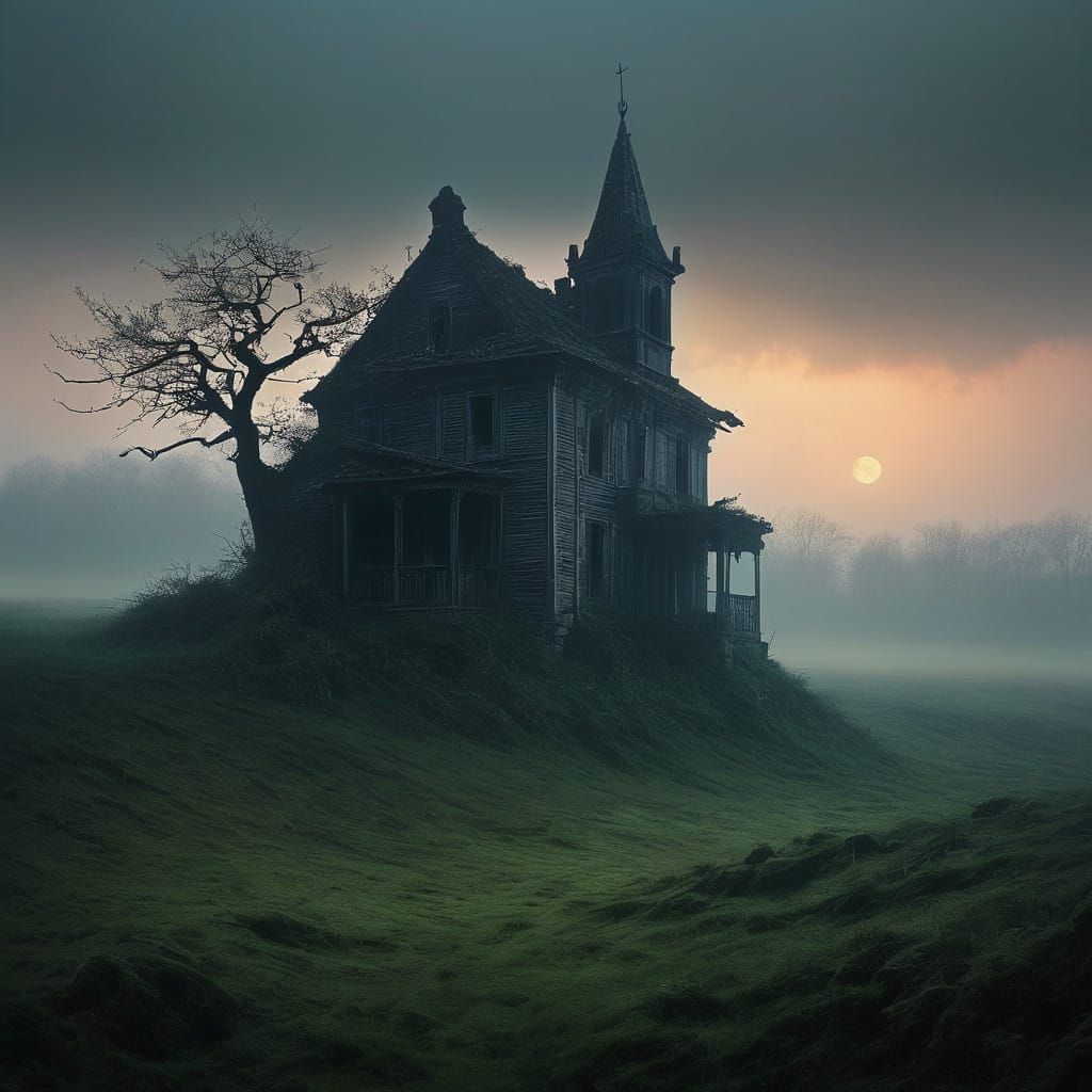 Ethereal Twilight Landscape in Renaissance-Inspired Photogra...