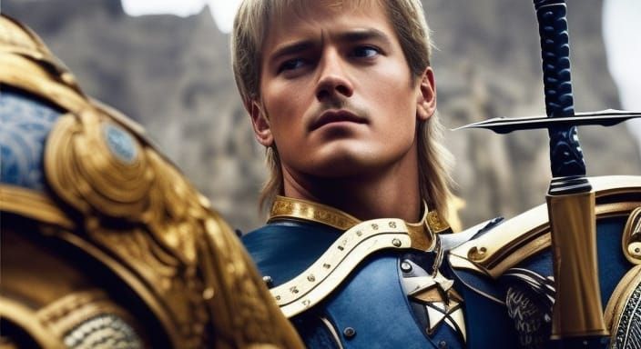 Jaime Lannister as a Hyperrealistic Paladin Knight